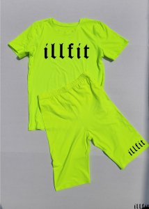 Women's iLL Biker Set - Neon Yellow